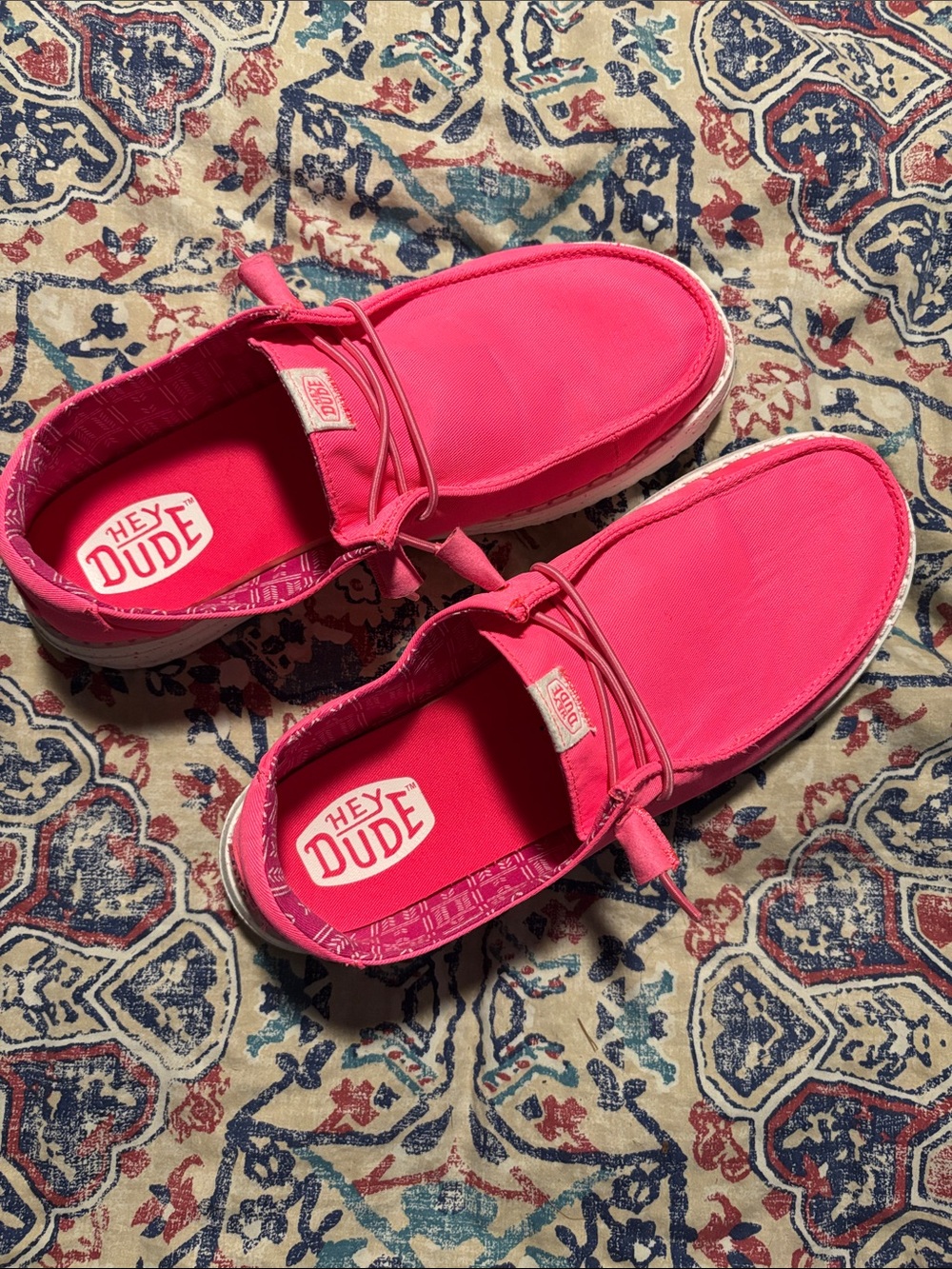 Hey Dude Hot Pink Canvas Slip-On Sneakers